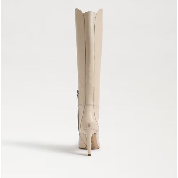 NEW Sam Edelman Shauna Knee High Boot Eggshell leather sz 6.5 - Picture 6 of 7
